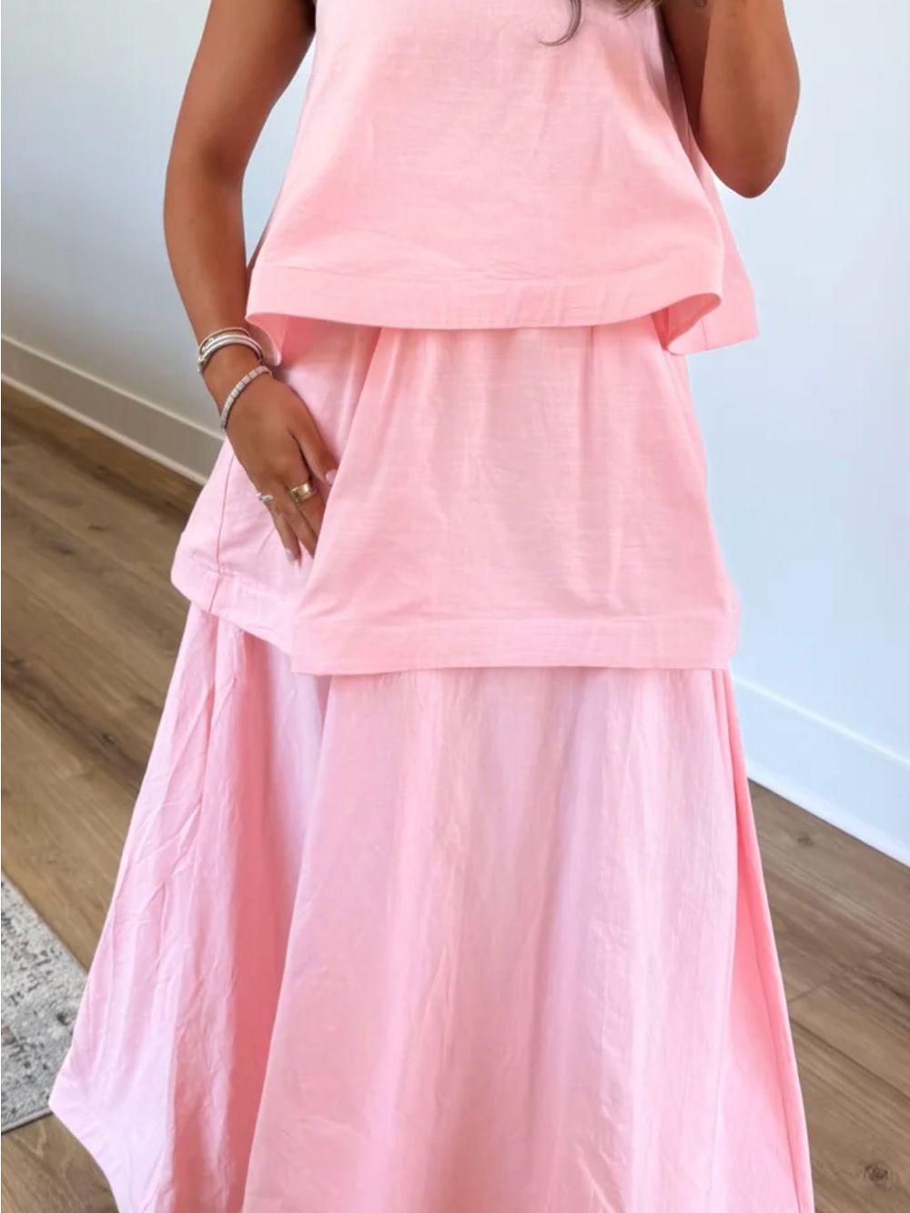 Women’s Pink Layered Maxi dress